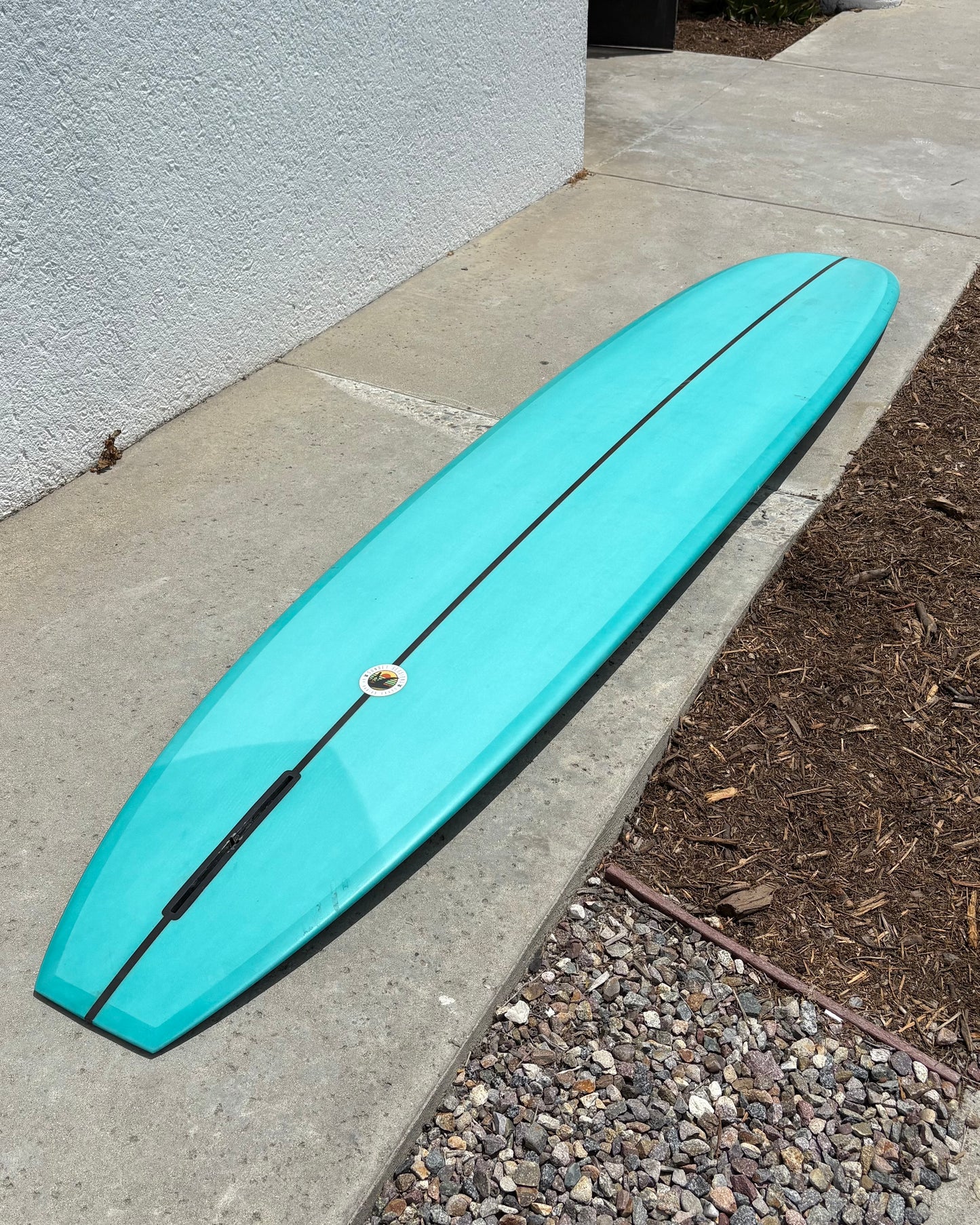 Blue CJ Nelson Longboard Surfboard Back